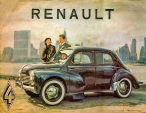 Renault 4CV. Advertising first model (around 1949)