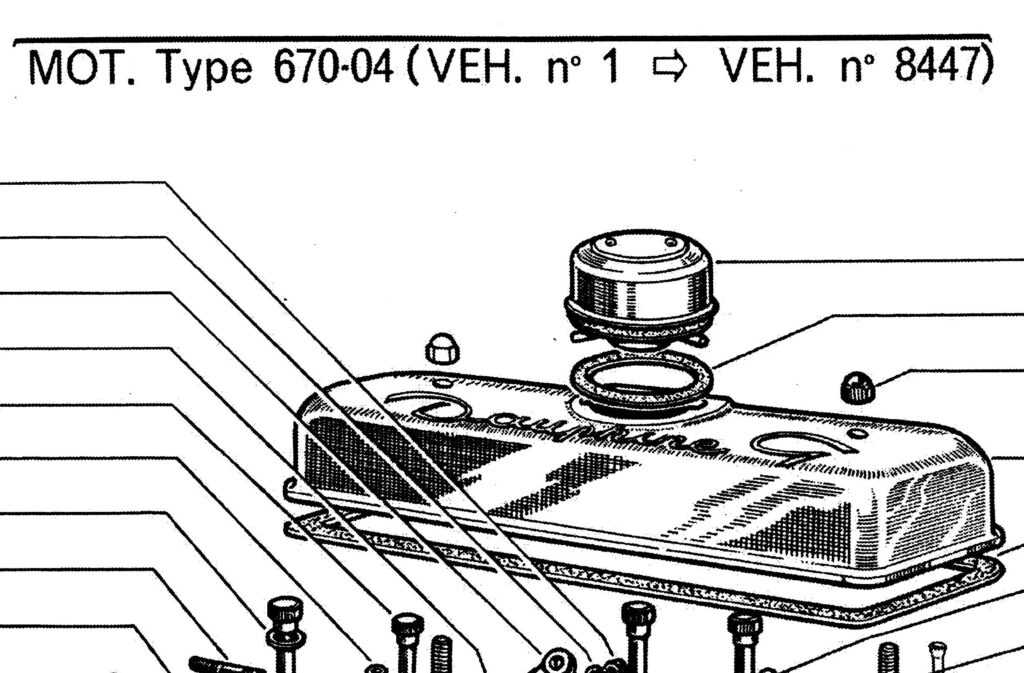 Motor Renault Dauphine: Tapa balancins motor 670-04
