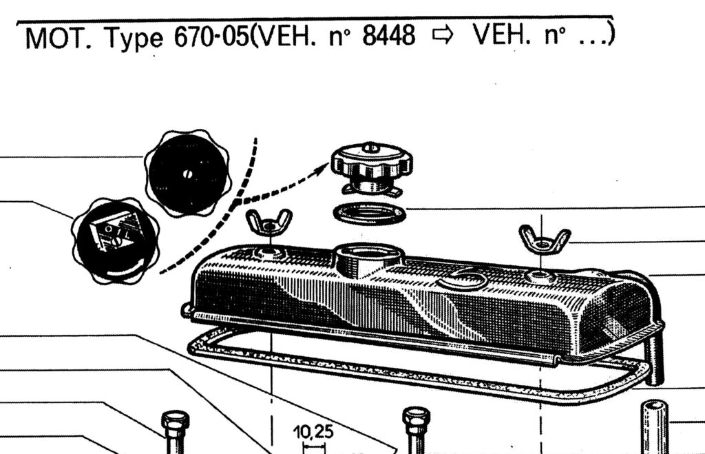 Motor Renault Dauphine: Tapa balancins motor 670-05